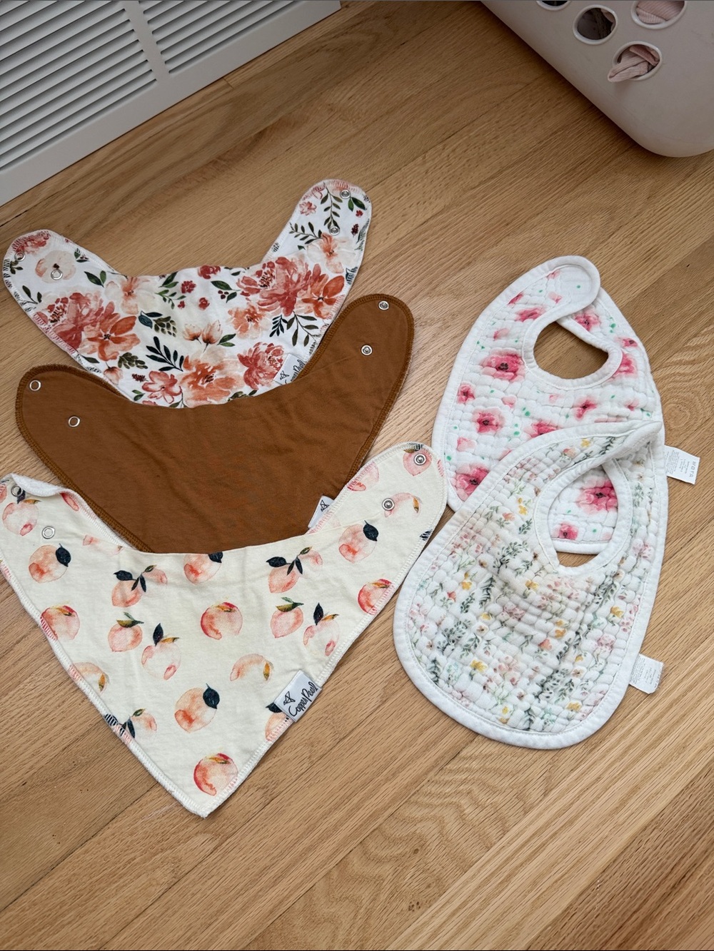 Bundle of copper pearl bandana bibs
